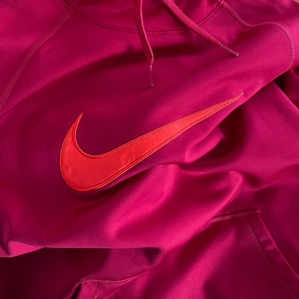 Nike Burgundy & Orange Therma Dri-Fit Training Hoodie Sweatshirt Size S - Picture 7 of 12
